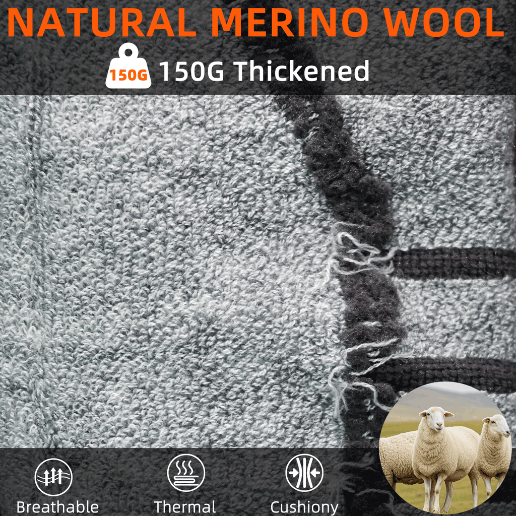 Unisex Merino Wool Blend Heated Socks | Winter Warm Thermal Socks for Hunting, Skiing & Cold Weather