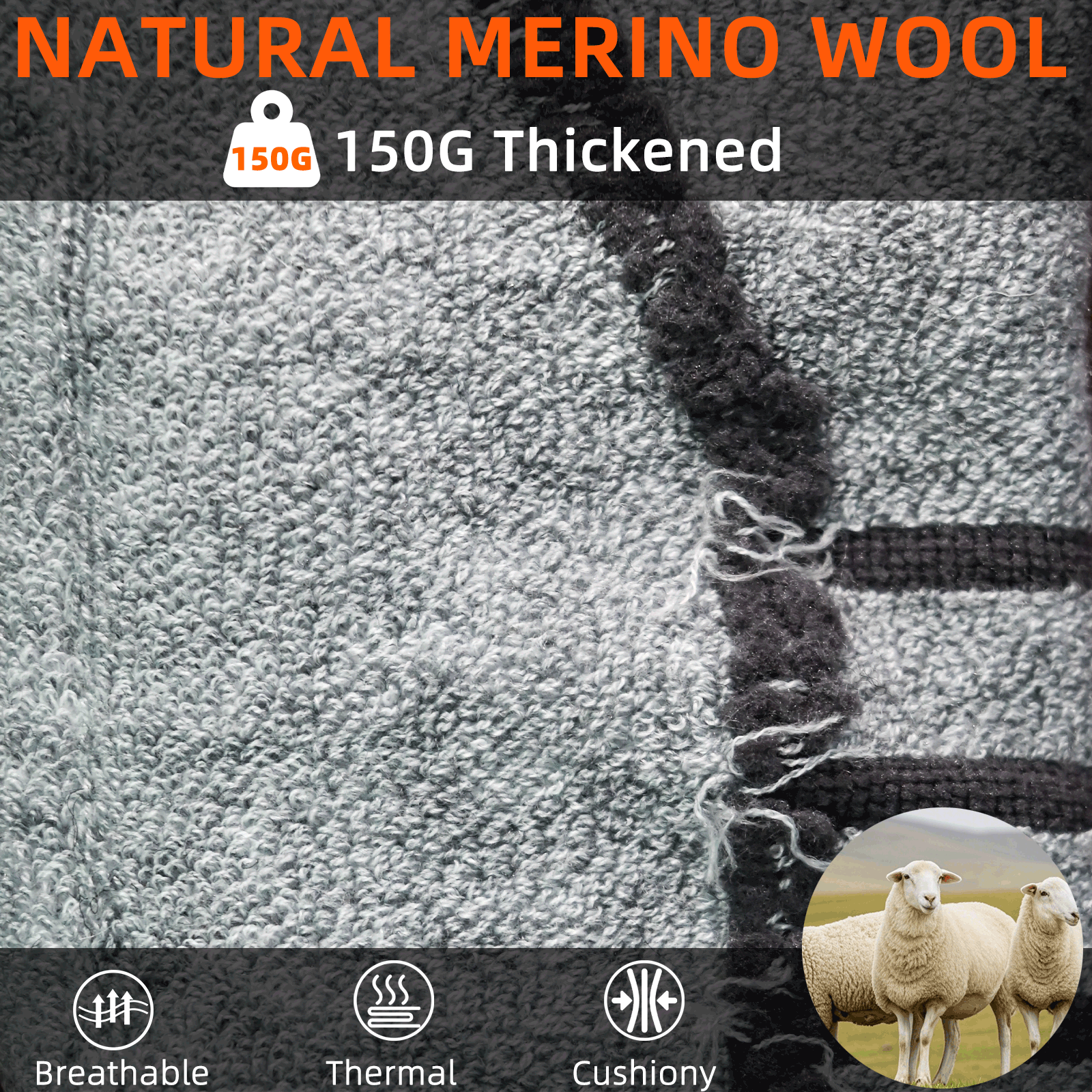 Unisex Merino Wool Blend Heated Socks | Winter Warm Thermal Socks for Hunting, Skiing & Cold Weather