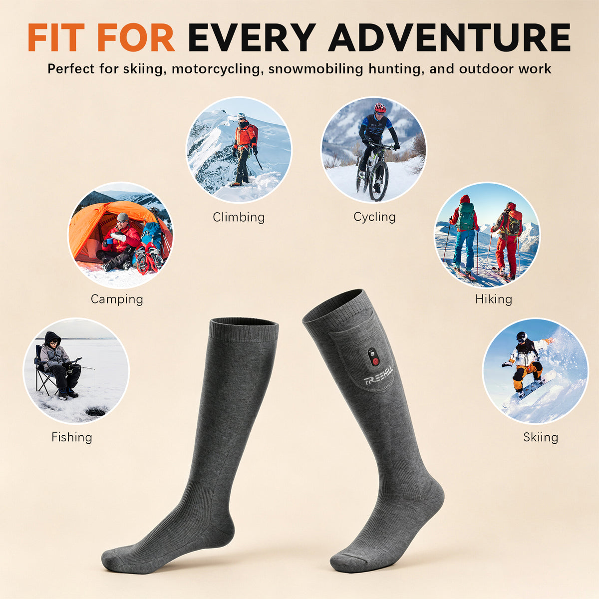 Ultimate Wool Heated Socks – 7.4V, 5s Instant Warmth, 16H Battery, Coolmax & Hidden Heating